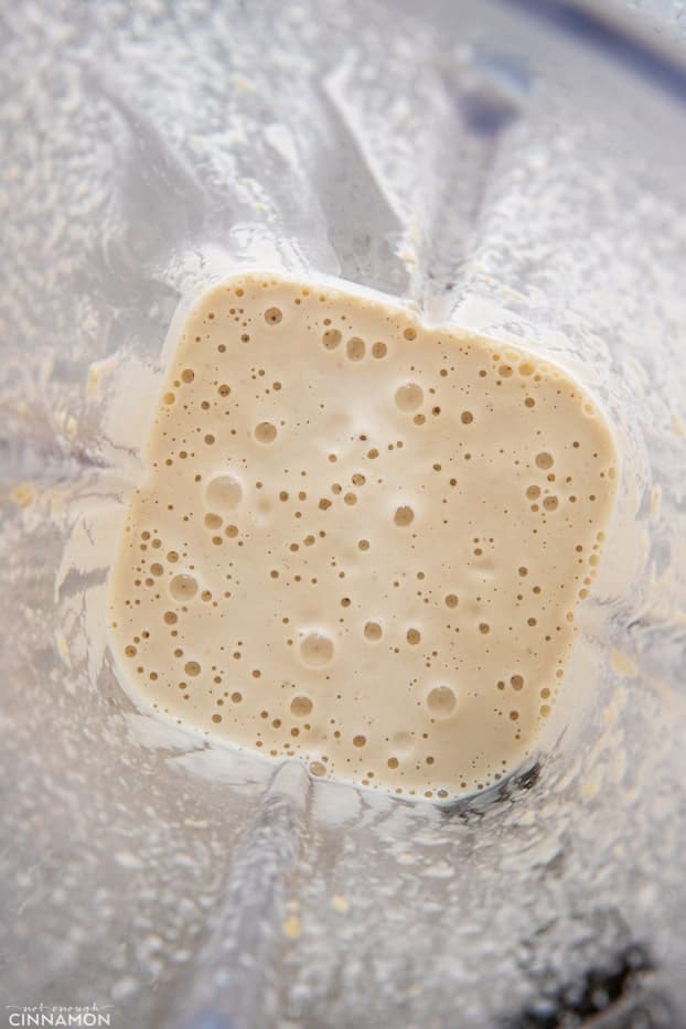 vegan cashew cream in a blender