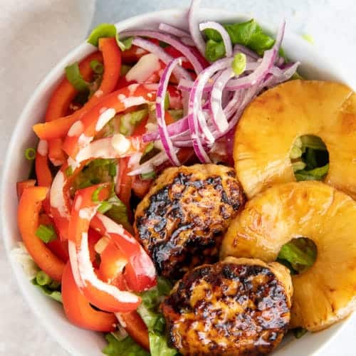 Hawaiian Chicken Burger Bowl Not Enough Cinnamon