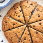 overhead shot of paleo almond flour scones cut into 8 wedges