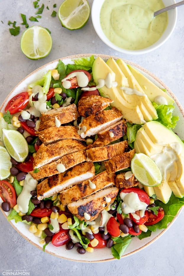 Healthy Southwestern Chicken Salad Recipe with Creamy Avocado Ranch