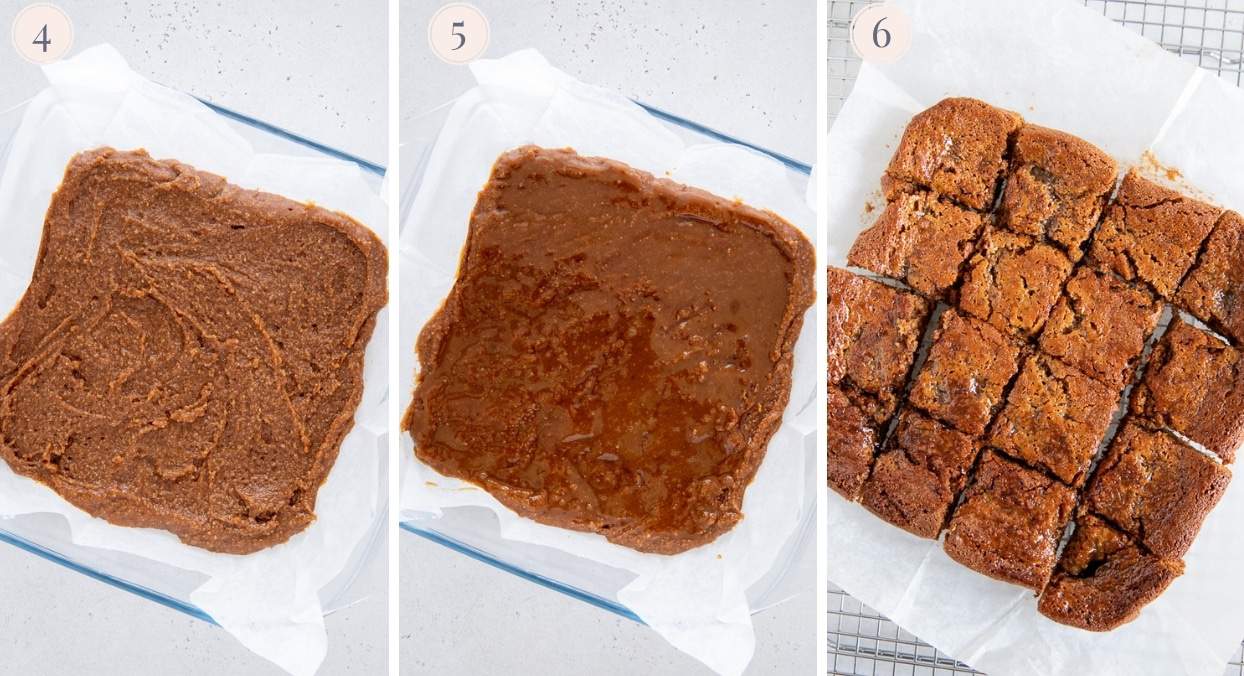 salted caramel blondies being baked 