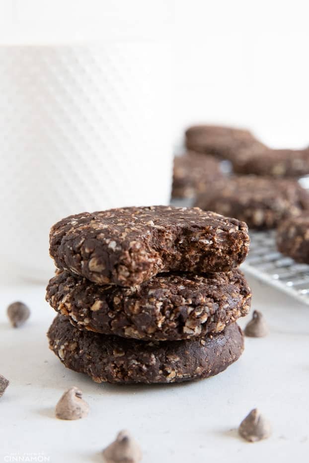 stacked peanut butter chocolate breakfast cookies